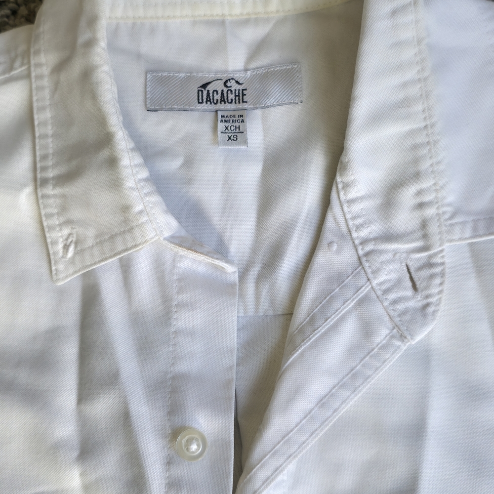White Overzise Button-Down Shirt  Edgy Look , Office Wear,Layered Stayle - Picture 4 of 8